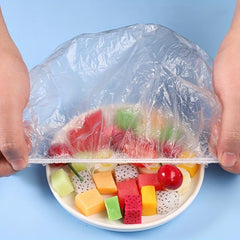 100pcs Disposable Food Covers Plastic Refrigerator Food Wrap Odor Proof Meal Cov