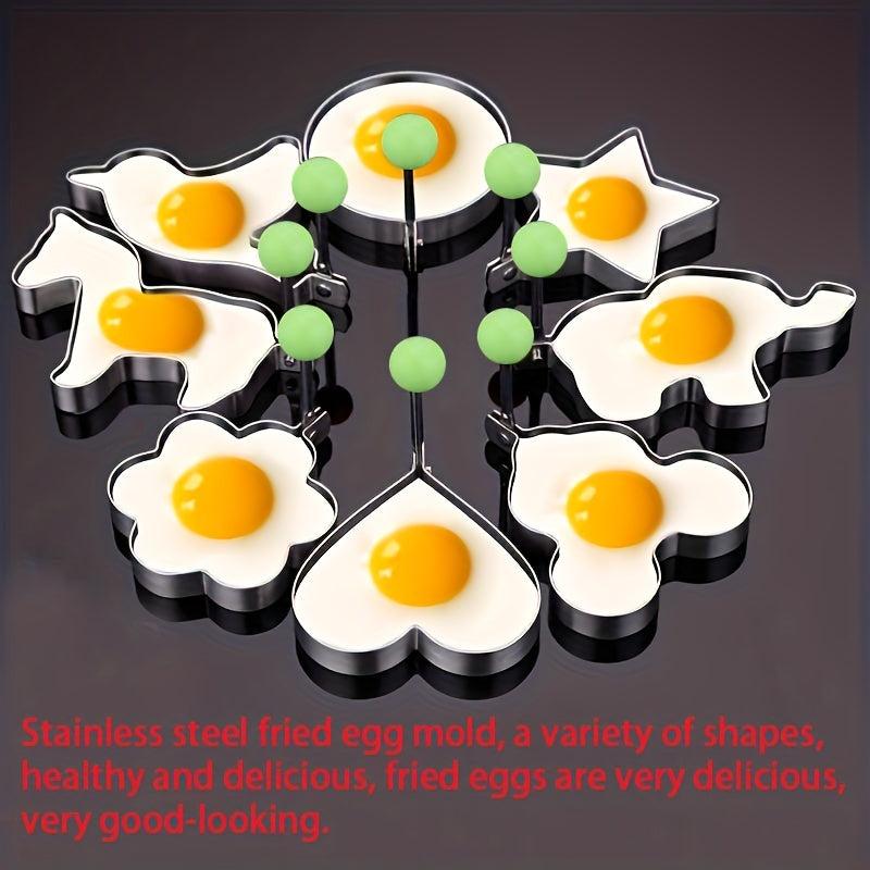 10pcs Stainless Steel Egg Ring Omelette Mold Frying Egg Cooking Tools