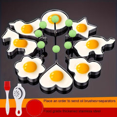 10pcs Stainless Steel Egg Ring Omelette Mold Frying Egg Cooking Tools
