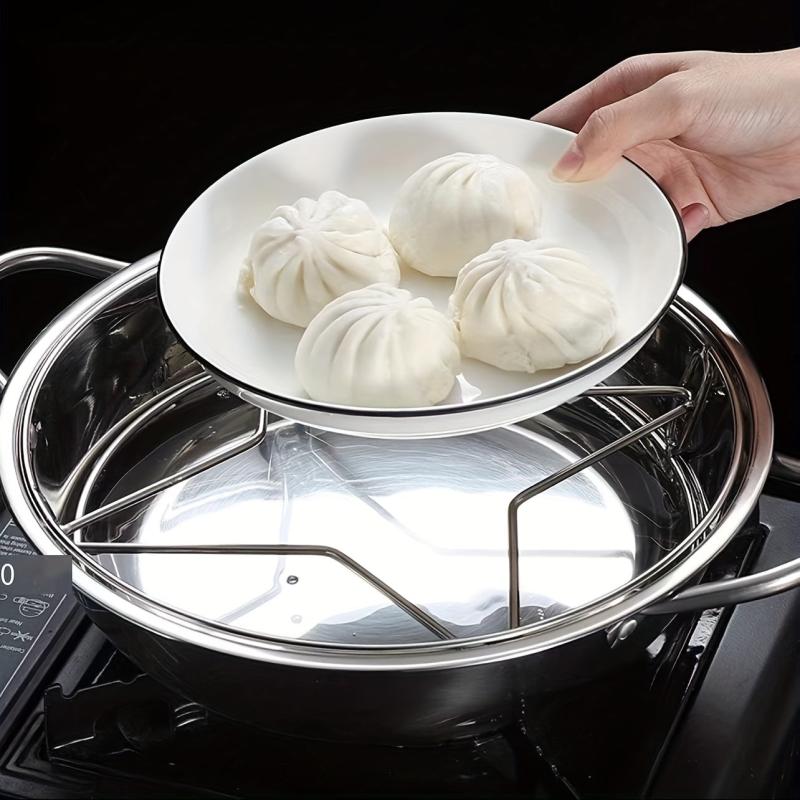 Stainless Steel Kitchen Pot Rack Steamer Rack Double-layer Wok Rack