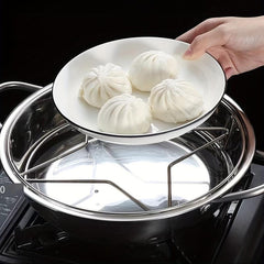 Stainless Steel Kitchen Pot Rack Steamer Rack Double-layer Wok Rack
