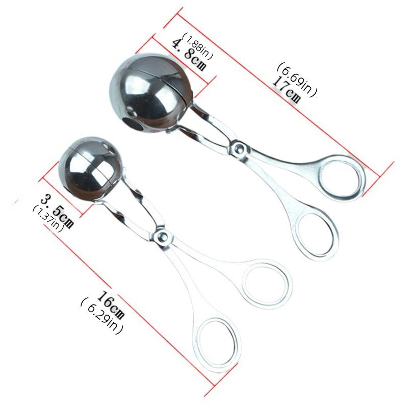 Stainless Steel Meatball Maker Meat Baller Tongs Cake Pop Ice Tongs