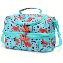 Double Layer Insulated Lunch Tote Bag with Shoulder Strap - Keep Food Fresh