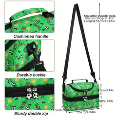 Double Layer Insulated Lunch Tote Bag with Shoulder Strap - Keep Food Fresh