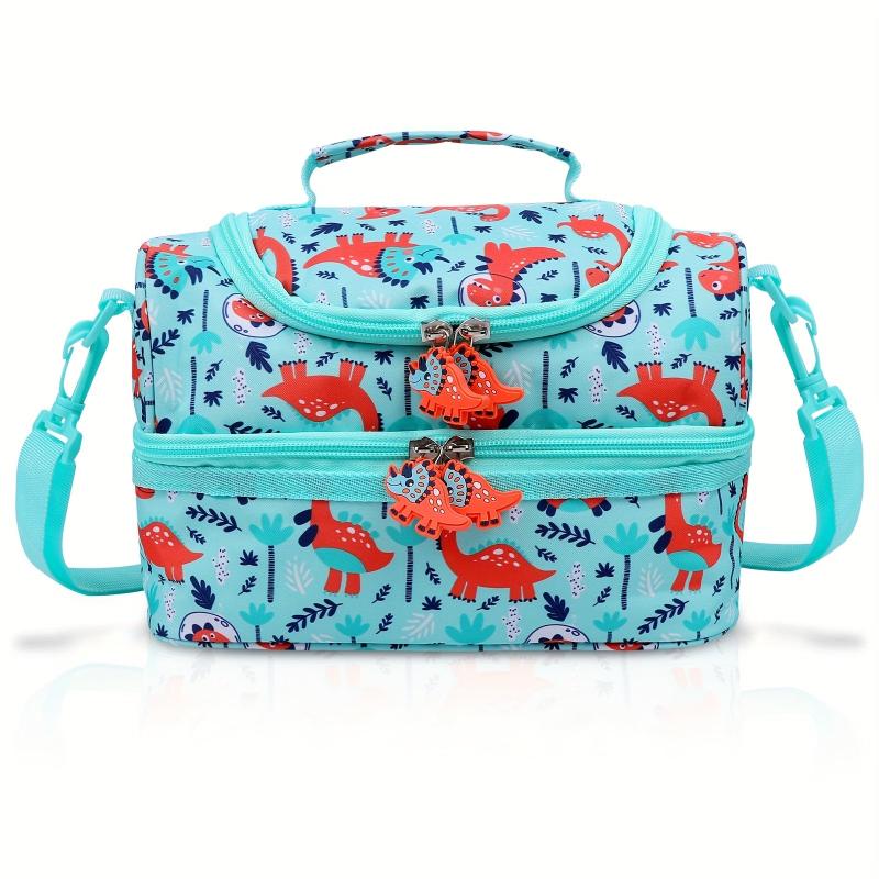 Double Layer Insulated Lunch Tote Bag with Shoulder Strap - Keep Food Fresh