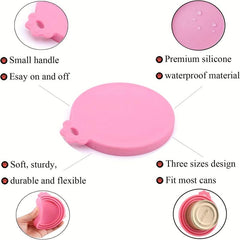 3-in-1 Silicone Can Covers for Pet Food - Fits Most Standard Sizes