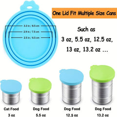 3-in-1 Silicone Can Covers for Pet Food - Fits Most Standard Sizes