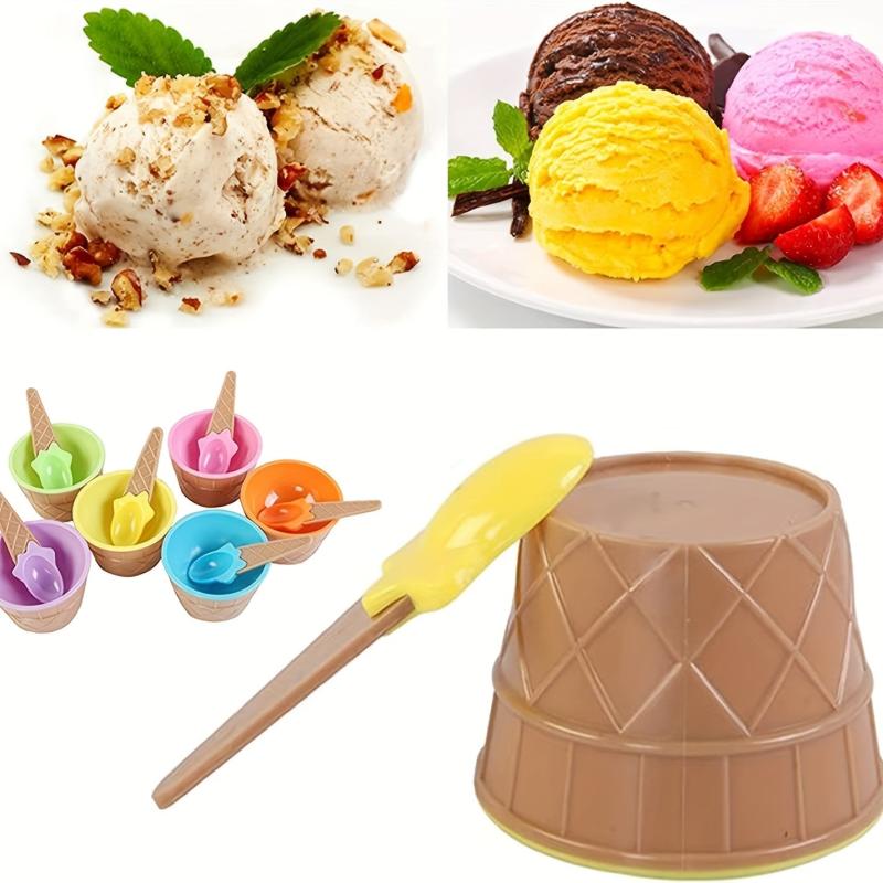 6pcs Ice Cream Bowl Set with Spoon for Yogurt Ice Cream