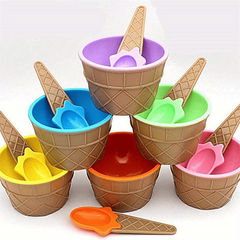 6pcs Ice Cream Bowl Set with Spoon for Yogurt Ice Cream