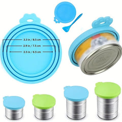 Silicone Can Lid With Spoon Cat Dog Food Seal Lids Three In One Kitchen