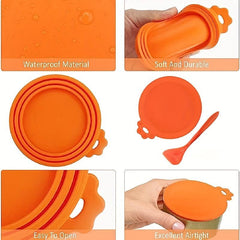 Silicone Can Lid With Spoon Cat Dog Food Seal Lids Three In One Kitchen
