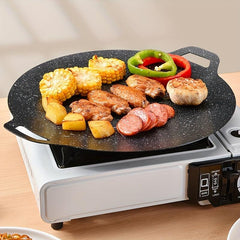 Stovetop Grill Pan Non-Stick Round Griddle for Indoor Outdoor BBQ Cooking