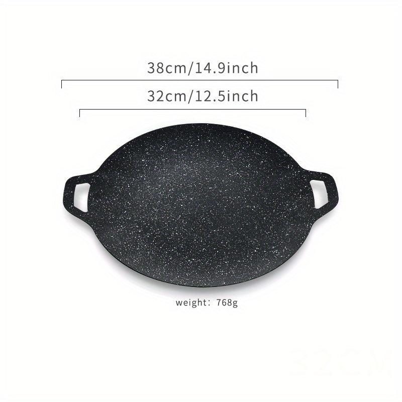 Stovetop Grill Pan Non-Stick Round Griddle for Indoor Outdoor BBQ Cooking