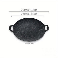 Stovetop Grill Pan Non-Stick Round Griddle for Indoor Outdoor BBQ Cooking