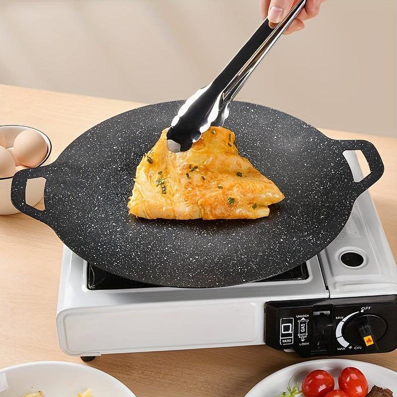 Stovetop Grill Pan Non-Stick Round Griddle for Indoor Outdoor BBQ Cooking