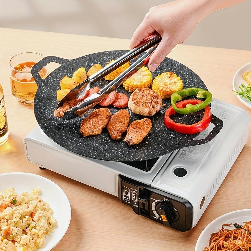 Stovetop Grill Pan Non-Stick Round Griddle for Indoor Outdoor BBQ Cooking