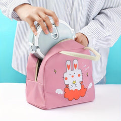 Cartoon Bento Bag Insulation Bag Oxford Cloth Animal Pattern Hand Lunch Box Bag
