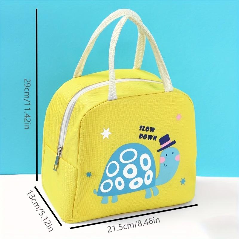 Cartoon Bento Bag Insulation Bag Oxford Cloth Animal Pattern Hand Lunch Box Bag