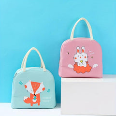 Cartoon Bento Bag Insulation Bag Oxford Cloth Animal Pattern Hand Lunch Box Bag
