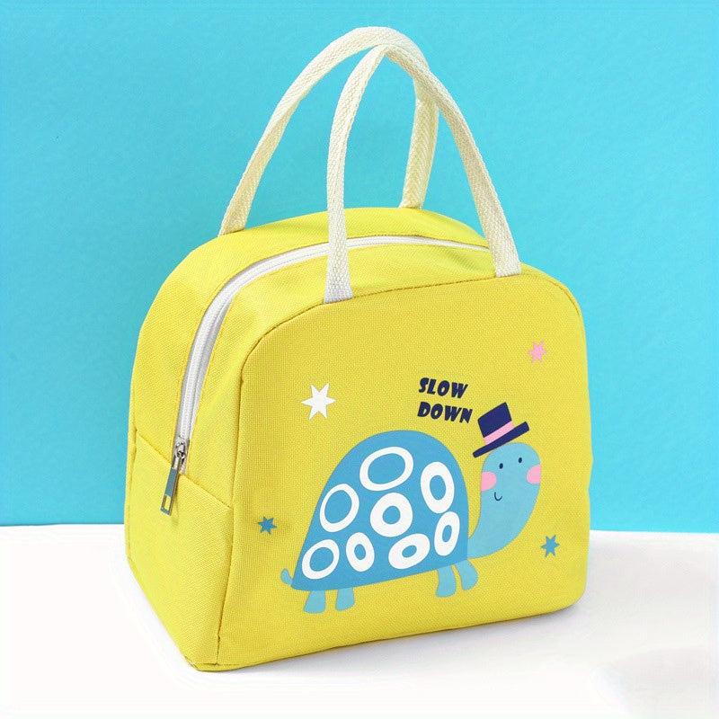Cartoon Bento Bag Insulation Bag Oxford Cloth Animal Pattern Hand Lunch Box Bag