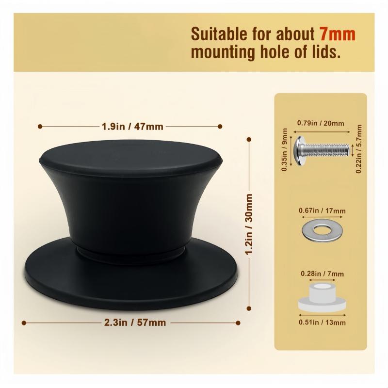 2pcs Silicone Pot Lid Replacement Knobs Heat Resistant
