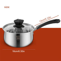 Stainless Steel Milk Pot 6.3'' Non-stick Saucepan Butter Warmer Pot