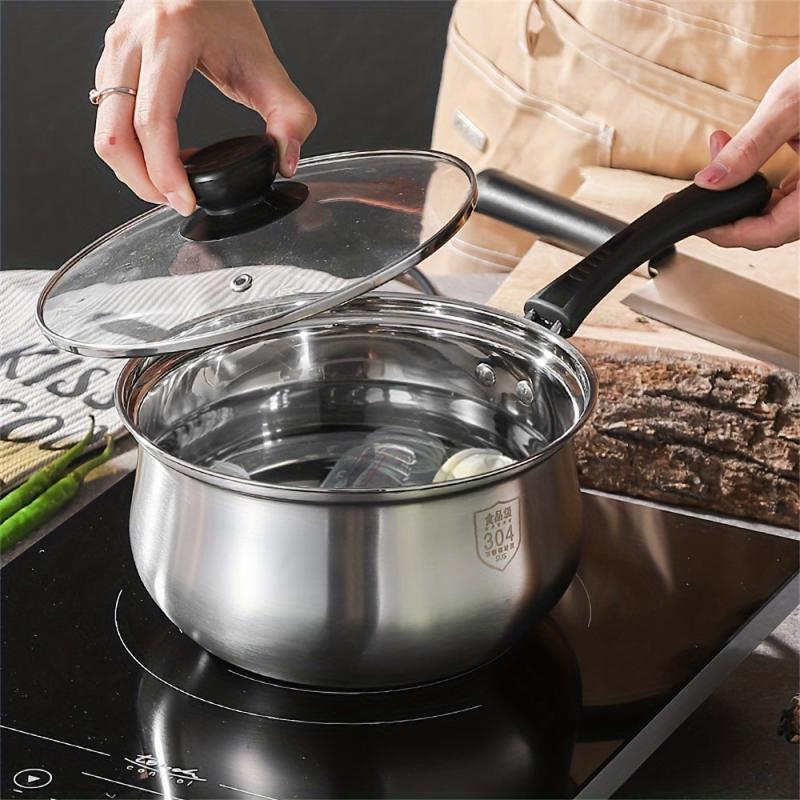 Stainless Steel Milk Pot 6.3'' Non-stick Saucepan Butter Warmer Pot