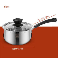 Stainless Steel Milk Pot 6.3'' Non-stick Saucepan Butter Warmer Pot
