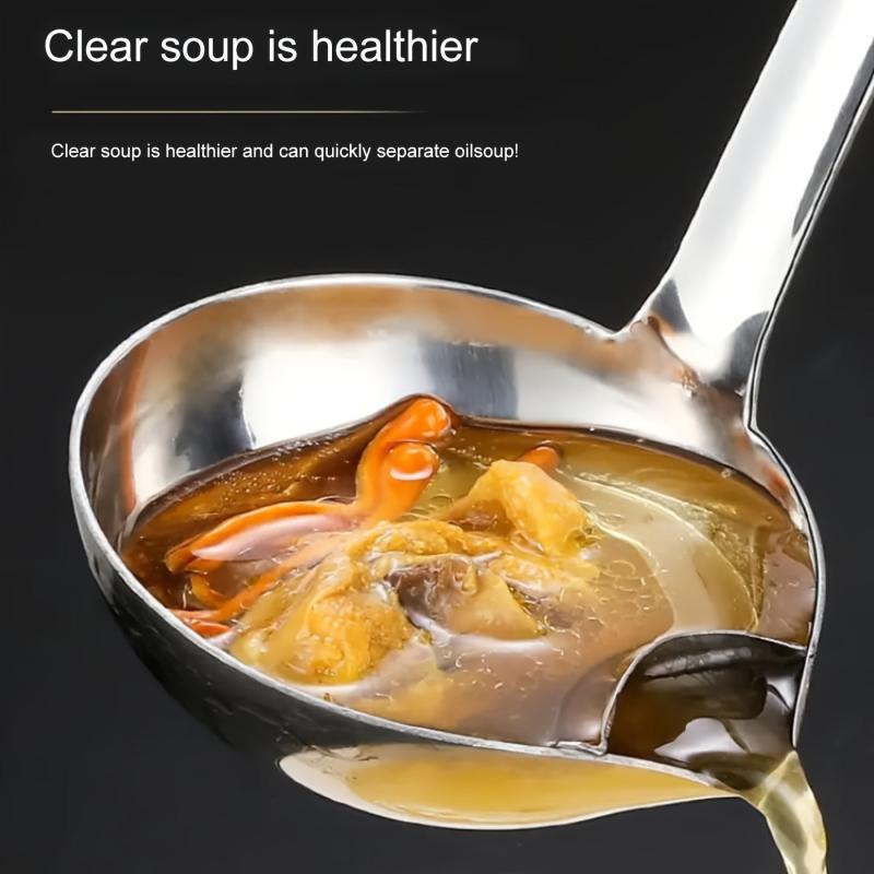 Stainless Steel Soup Separation Spoon Household Kitchen Filter Spoon