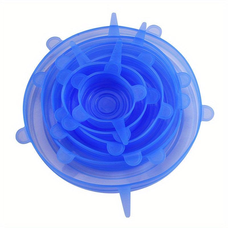 6pcs Silicone Stretch Lids Food Bowl Covers Reusable Multifunctional