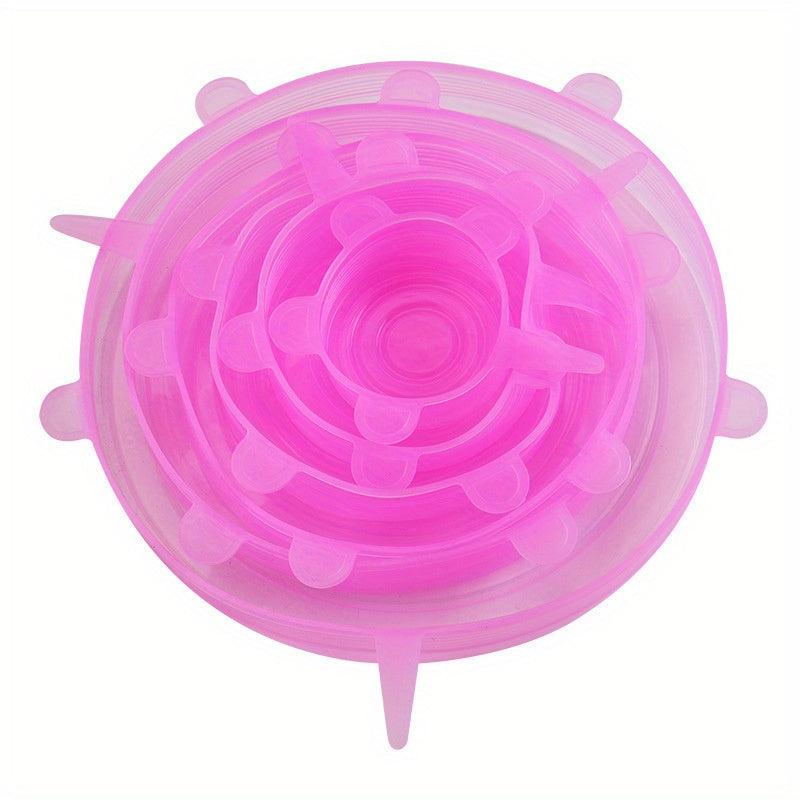 6pcs Silicone Stretch Lids Food Bowl Covers Reusable Multifunctional