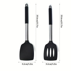 2pcs Silicone Turner Slotted Shovel Non Stick Spatula High Heat Resistant BPA