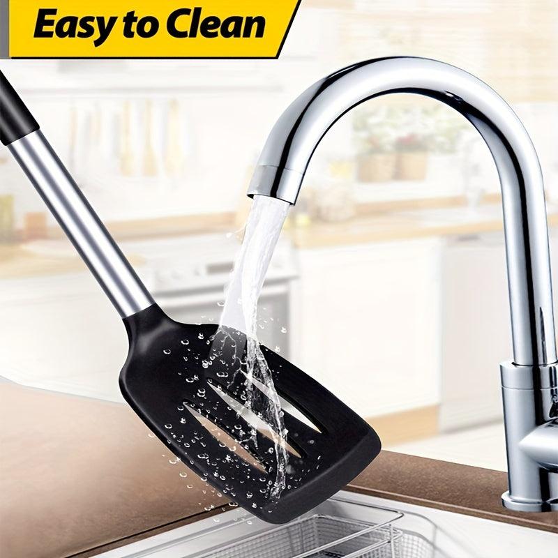 2pcs Silicone Turner Slotted Shovel Non Stick Spatula High Heat Resistant BPA