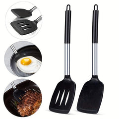 2pcs Silicone Turner Slotted Shovel Non Stick Spatula High Heat Resistant BPA