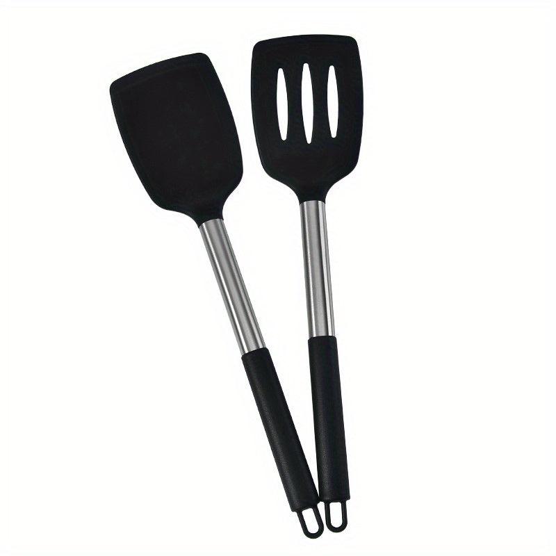 2pcs Silicone Turner Slotted Shovel Non Stick Spatula High Heat Resistant BPA
