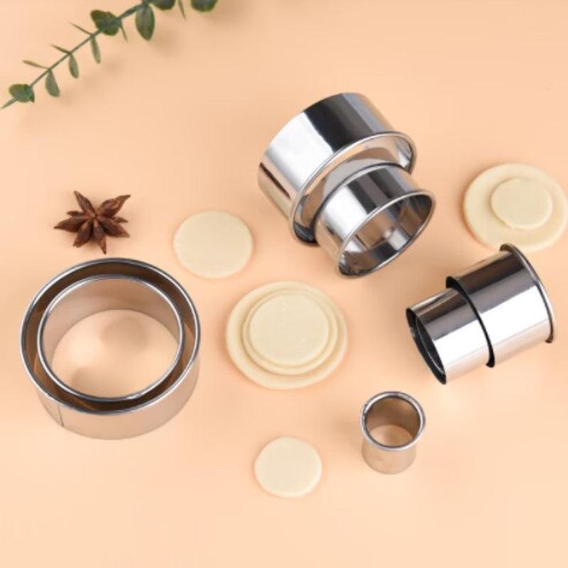 10pcs Stainless Steel Cake Mold Rings Round Cookie Cutters Baking Tools