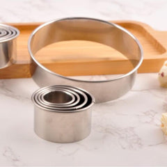 10pcs Stainless Steel Cake Mold Rings Round Cookie Cutters Baking Tools