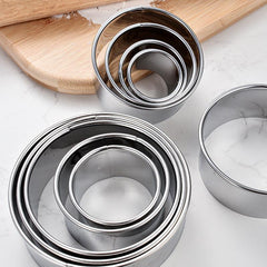 10pcs Stainless Steel Cake Mold Rings Round Cookie Cutters Baking Tools