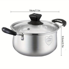 Stainless Steel Soup Pot Single Handle Hot Milk Pot -18 01cm
