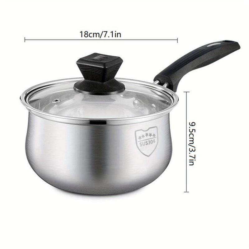 Stainless Steel Soup Pot Single Handle Hot Milk Pot -18 01cm