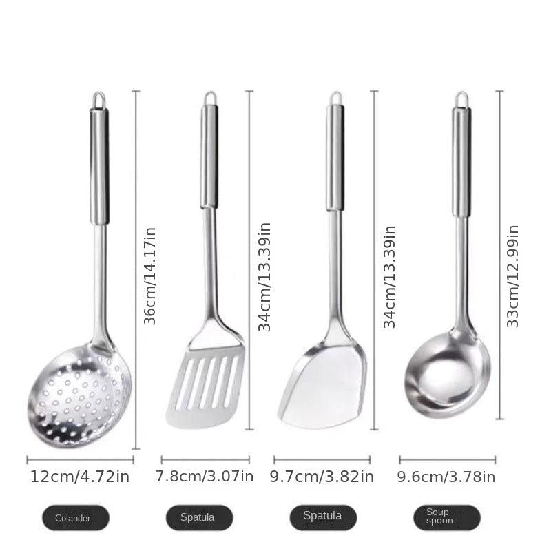 6pcs Stainless Steel Spatula Spoon Set Full Cooking Utensils