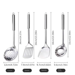 6pcs Stainless Steel Spatula Spoon Set Full Cooking Utensils