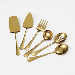 6pcs Stainless Steel Kitchen Utensils Set Golden Cooking Tool Set