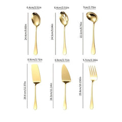 6pcs Stainless Steel Kitchen Utensils Set Golden Cooking Tool Set