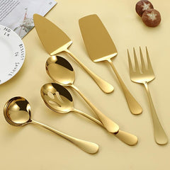 6pcs Stainless Steel Kitchen Utensils Set Golden Cooking Tool Set
