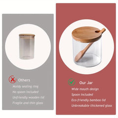 3pcs Glass Seasoning Jar and Storage Box for Spices Home Table Use