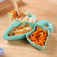 Lotus Umbrella Soy Sauce Bowl 3 Compartment Small Serving Bowls