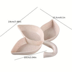 Lotus Umbrella Soy Sauce Bowl 3 Compartment Small Serving Bowls