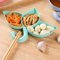 Lotus Umbrella Soy Sauce Bowl 3 Compartment Small Serving Bowls