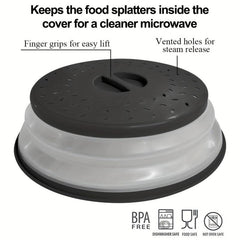 BPA Microwave Lid 10 inch Foldable Splash Lid Food Filter Dishwasher Safe